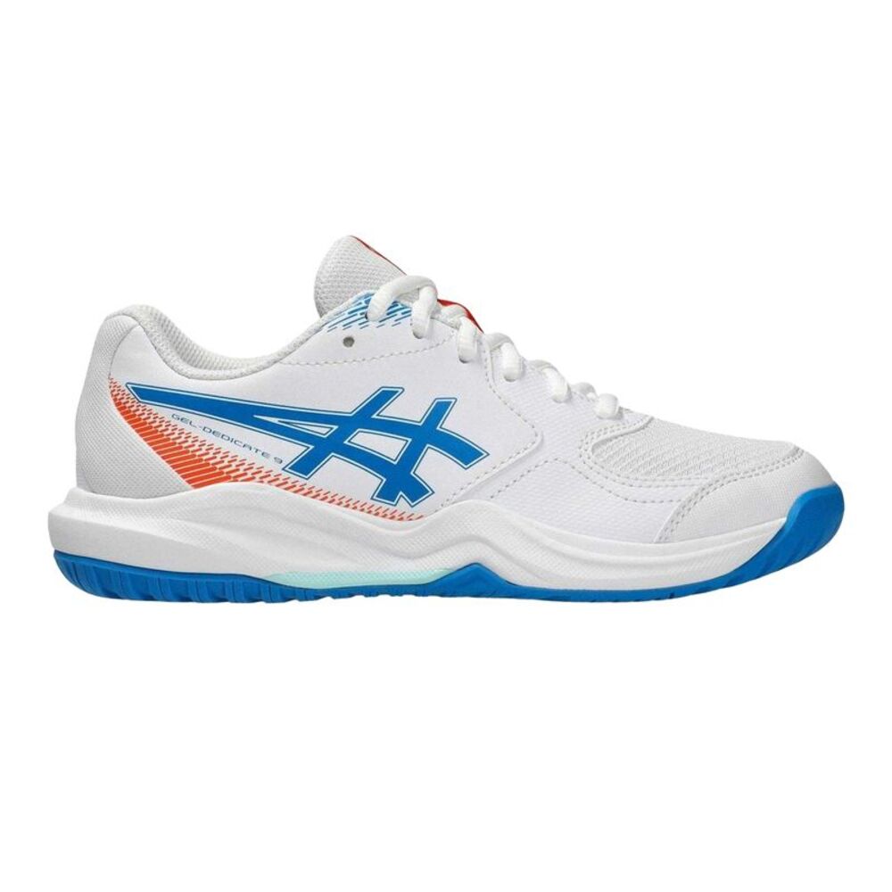 Asics Childrens/Kids Dedicate 9 Tennis Shoes / White/Blue